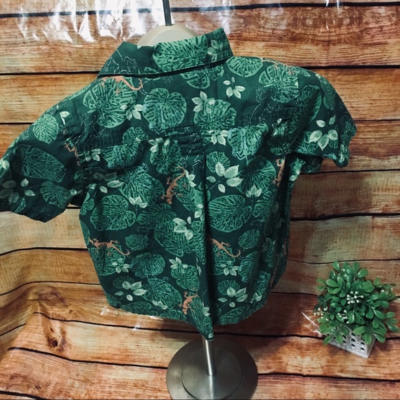 Vitamins Kids Green Boys Hawaiian Style Shirt - Picture 4 of 5